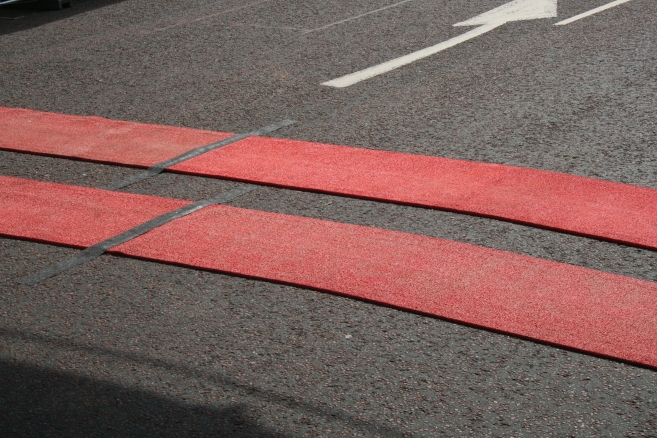 timing mats at the london marathon