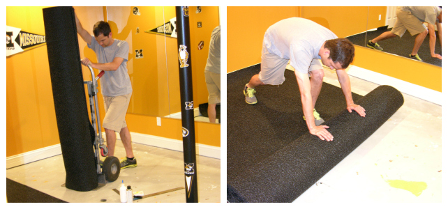 home gym matting installation